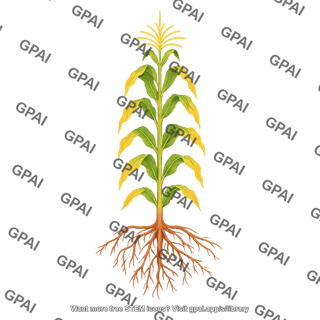 Corn vt with magnesium deficiency with roots