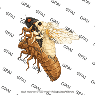 Periodical cicada magicicada septendecim nymph molting 963
