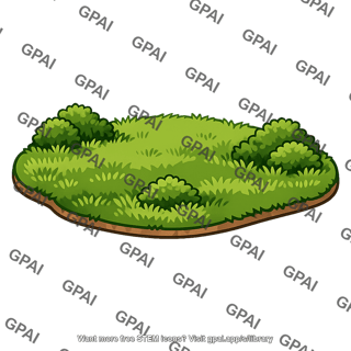 Grass patch with bushes
