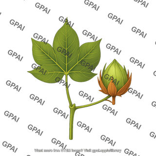 Cotton leaf main stem
