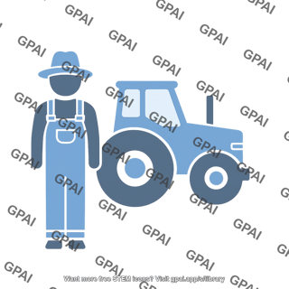 Farmer with tractor symbol