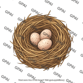 Bird nest with eggs