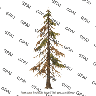 Tree coniferous withering