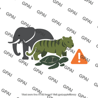 Endangered species with warning symbol