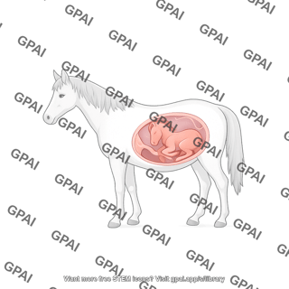 Horse pregnant with foal