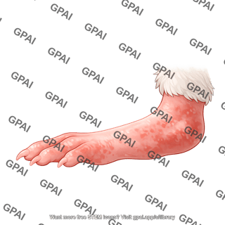 Mouse foot lateral inflamed