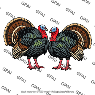 Wild turkey male pair