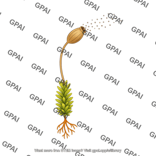 Moss sporagium capsule releasing spores