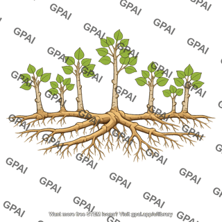 Aspen clone root system