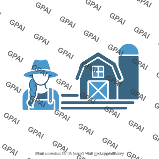 Farmer on farm symbol