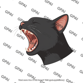 Cat head open mouth