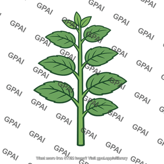 Plant stem with leaves