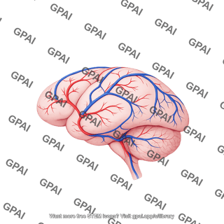 Mouse brain lateral with vasculature