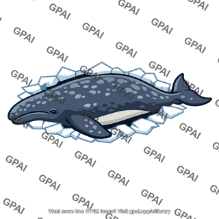 Gray whale trapped