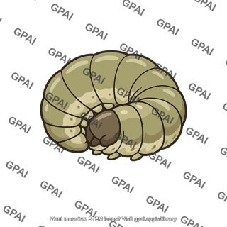 Larva hibernating