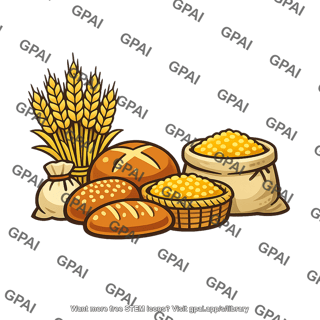 Food supply grain and bread store