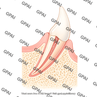Dog tooth canine cross section with gums 510