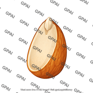 Almond seed half shelled