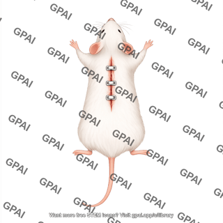Mouse dorsal with surgical clips