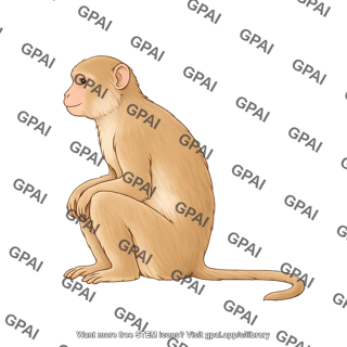 Macaque monkey rhesus macaca mulatta lateral sitting