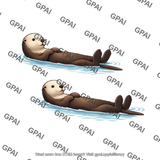 Sea otters swimming