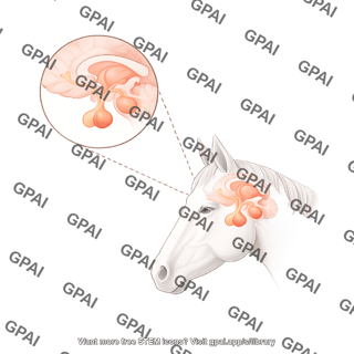 Horse hypothalamus and pituitary gland horse with ppid call out