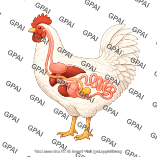 Chicken digestive system on chicken