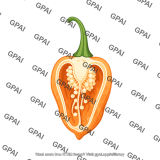 Habanero chili capsicum chinense half