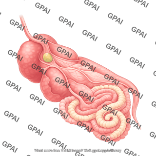 Cow internal organs semi anatomical right side