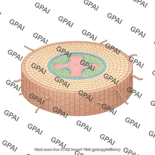 Root dicot horizontal cross section 3d