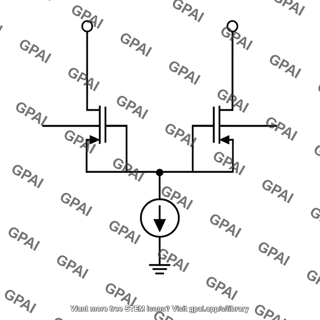 Mos differential pair with tail current source