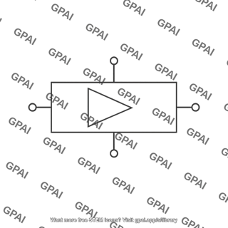 Rectangular amplifier with power terminals
