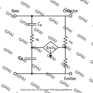 Bjt hybrid pi model with capacitances