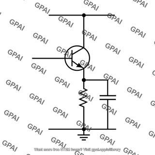 Emitter follower output stage with capacitive load