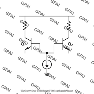 Bjt differential pair with resistor loads and vcc