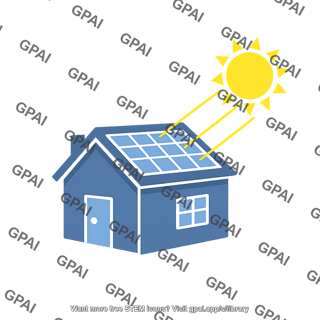 Solar panel on roof symbol
