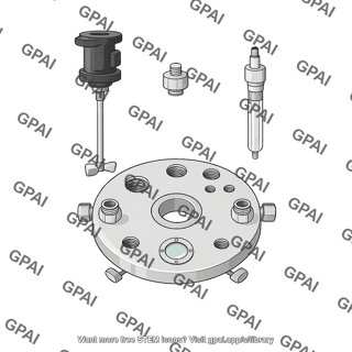 Bioreactor head plate schematic top view unassembled