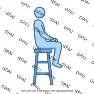 Person sitting symbol on stool