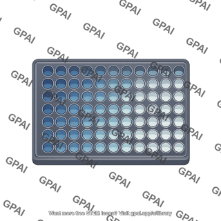 Well plate 96 wells top view blue gradient editable
