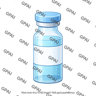 Injection vial small full liquid with label inverted 32