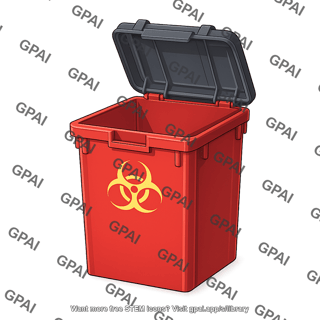 Biohazard waste bin open