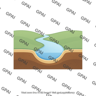 Stream cross section with hills and soil