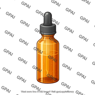 Dropper bottle amber with liquid