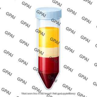 Falcon tube 50 ml blood after centrifugation with cap