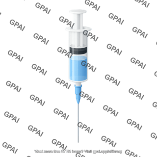 Medium sized syringe cropped upright editable needle