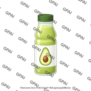 Juice bottle avocado