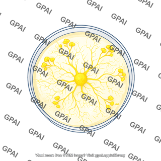 Petri dish with slime mold top view