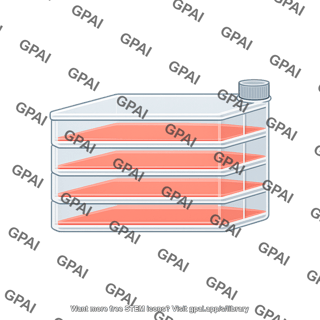 Cell culture flask 5 layers schematic