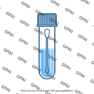 Collection tube with cotton swab symbol