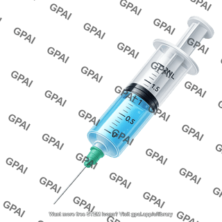 Large sized graduated syringe cropped 45 degrees editable needle